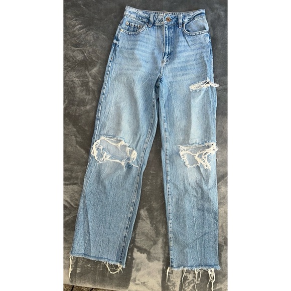 💙 Garage Denim Wide Leg Distressed Jeans - Picture 1 of 9